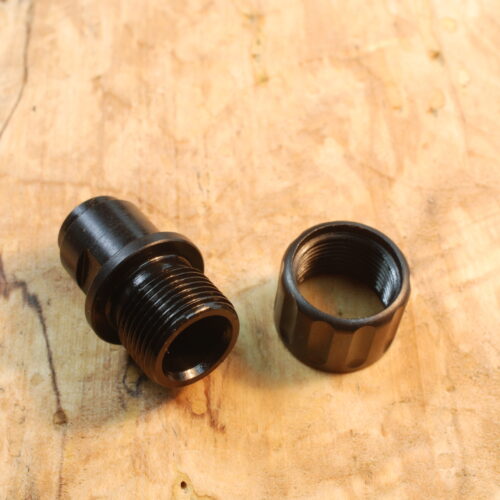 M8×0.75 RH (female) to 1/2"×28 RH (male) Thread Adapter w/ Protector [FOR: Walther PPK/S-22, PPQ M2-22] - SKU#046
